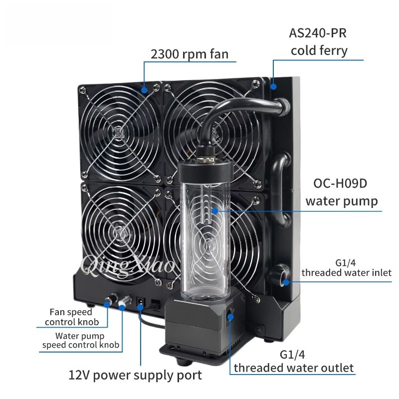 4팬 라디에이터 펌프 및 물탱크 통합형 외부 냉각 키트 - External Radiator Water Cooling Kit 리뷰 및 가격
